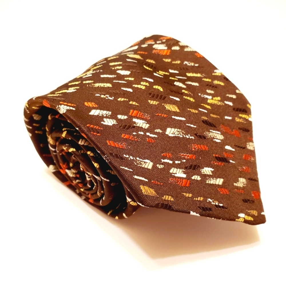 Givenchy Necktie Brown Geometric Vintage Neck Tie  53x4"